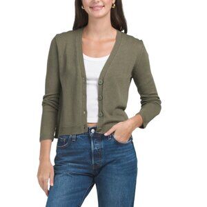 MAX STUDIO LONDON Army Long Sleeve Cardigan Sweater